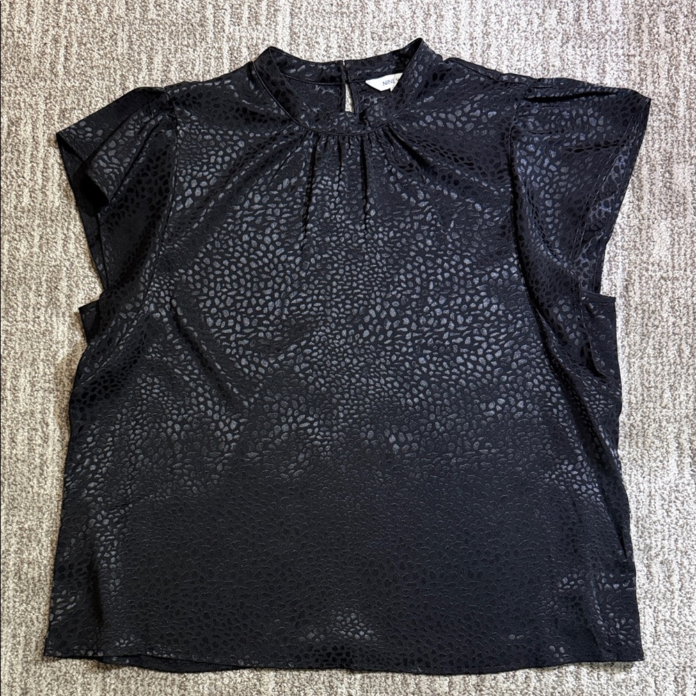 Nine West Black Textured Blouse